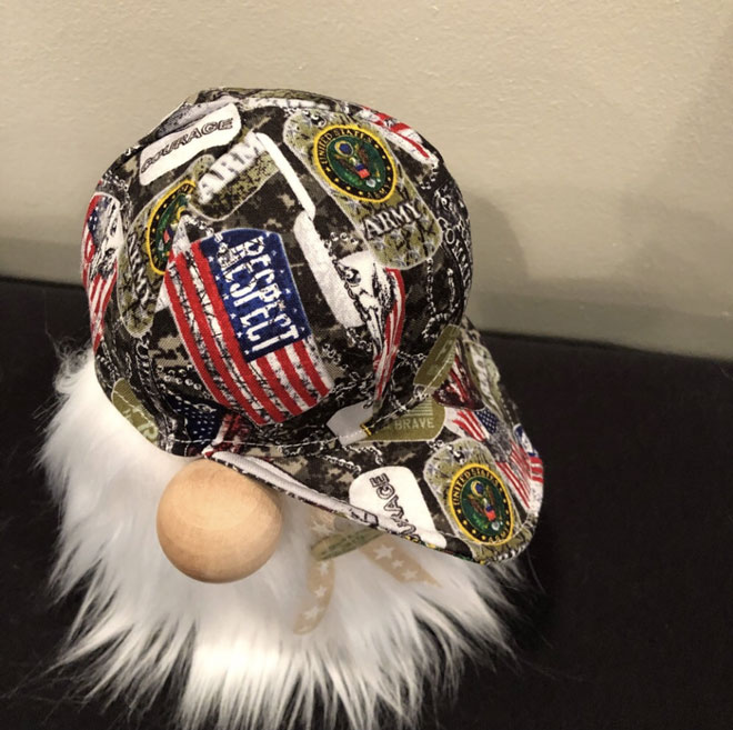 hand crafted military gnomes with hats,US army, US Navy