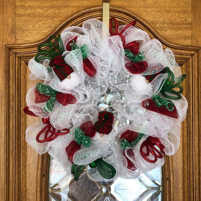 hand crafted gnome christmas wreath