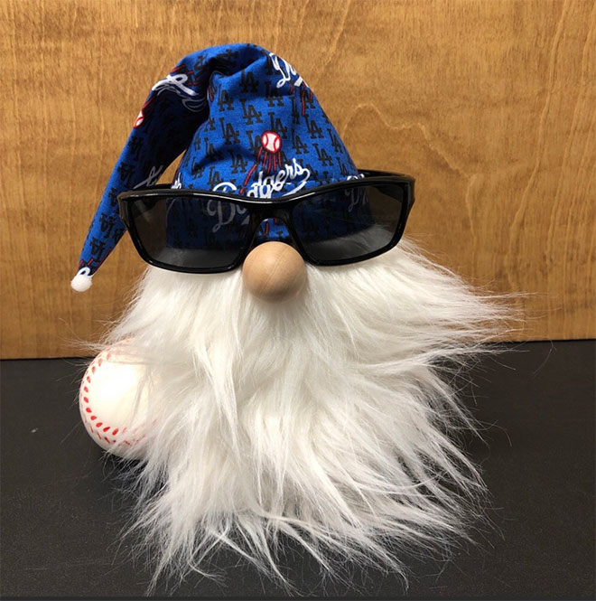 hand crafted MLB LA Dodgers gnome