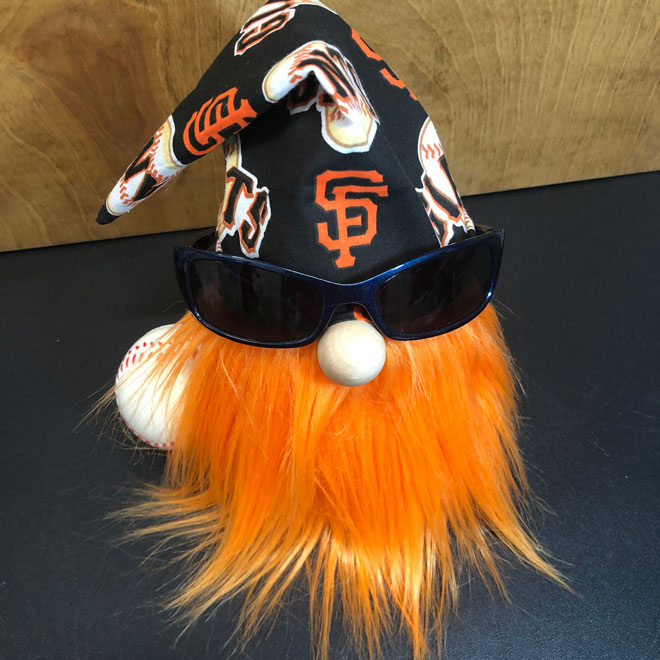 hand crafted MLB San Francisco Giants baseball fan gnome