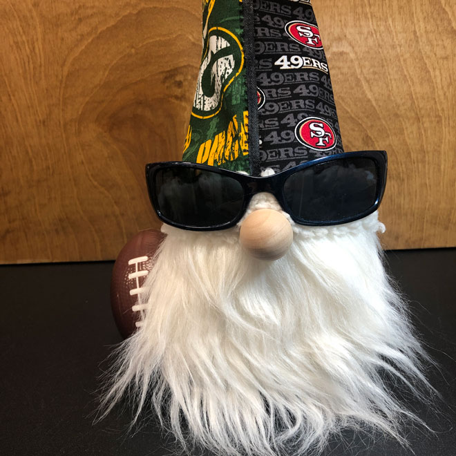 hand crafted house-divided sports team gnome