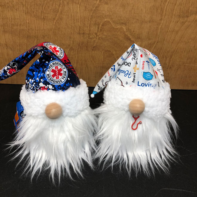 hand crafted gnomes, EMS, medical professionals.