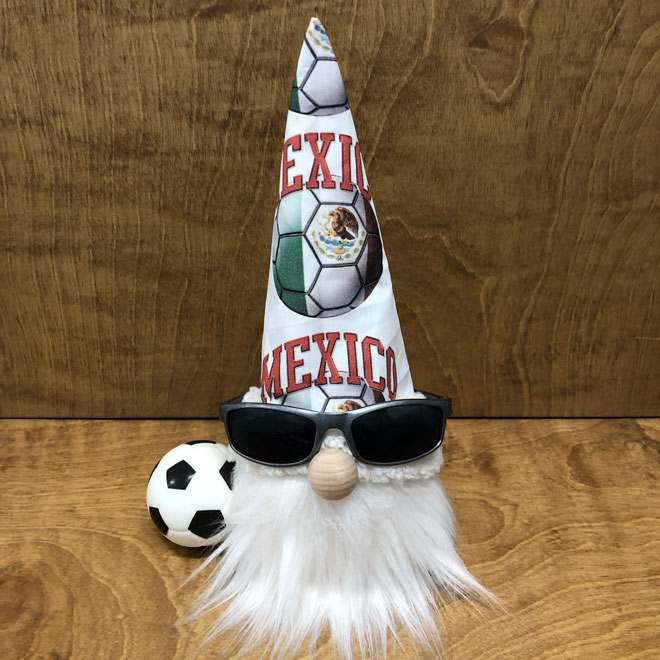 hand crafted Mexico footballer gnome