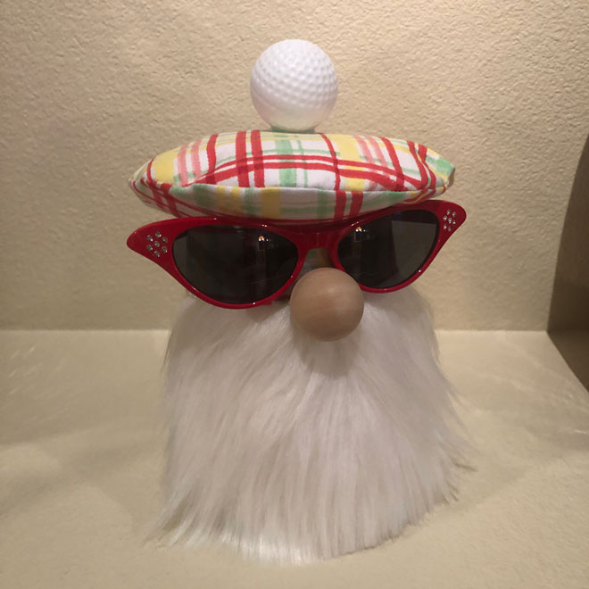 hand crafted golf gnome for the lady pro