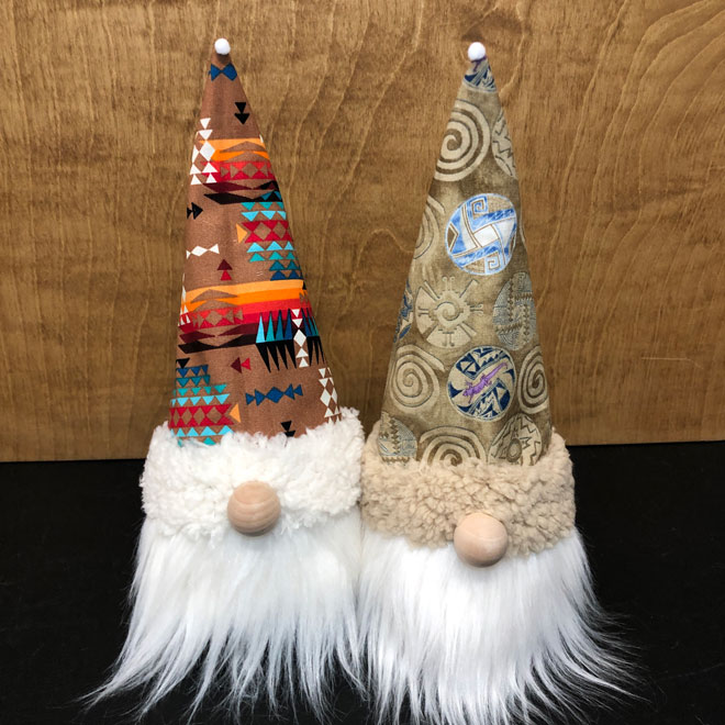 hand crafted gnomes with southwest design / Native American motif