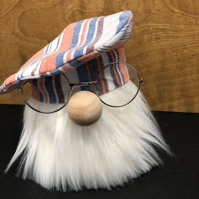 hand crafted wise artist gnome with glasses